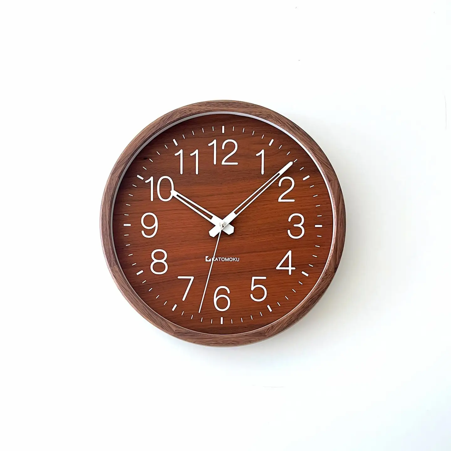 KATOMOKU muku clock 木製掛け時計（ウォールナット）km-46WA
