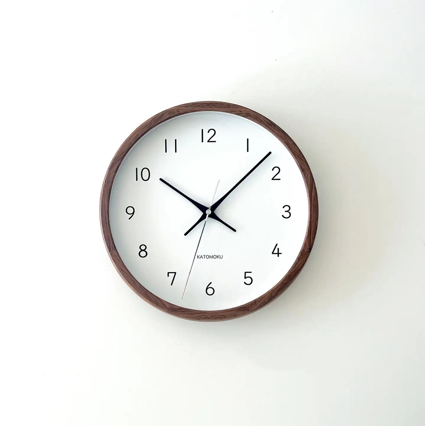 KATOMOKU muku clock 木製掛け時計（ウォールナット)　km-104WA