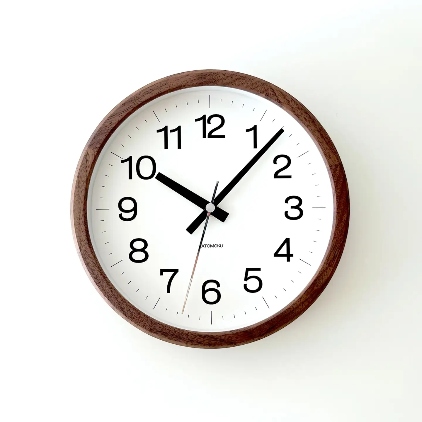 KATOMOKU muku clock 木製掛け時計(ウォールナット）km-108WA