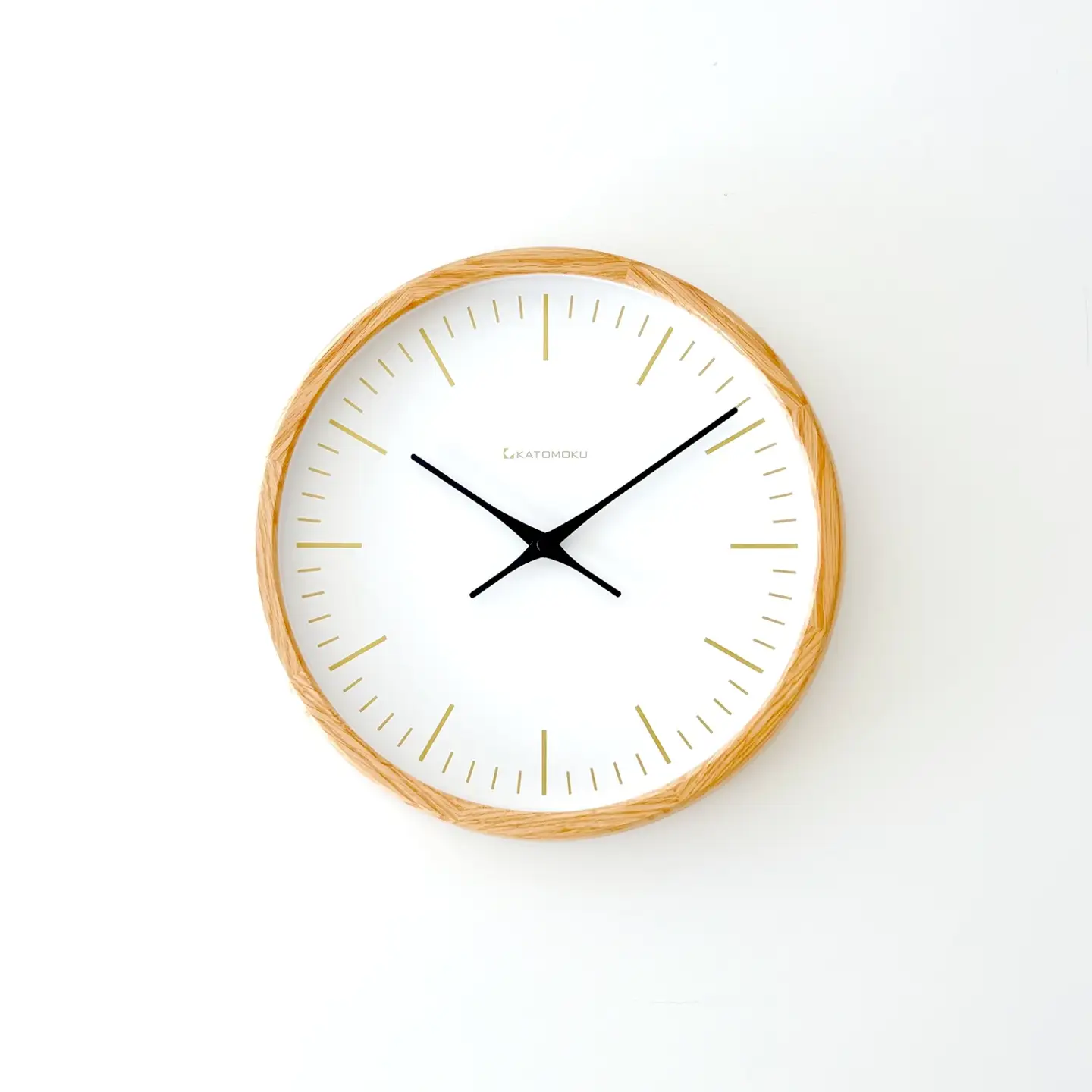 KATOMOKU muku clock　木製掛け時計(オーク)　km-129OA