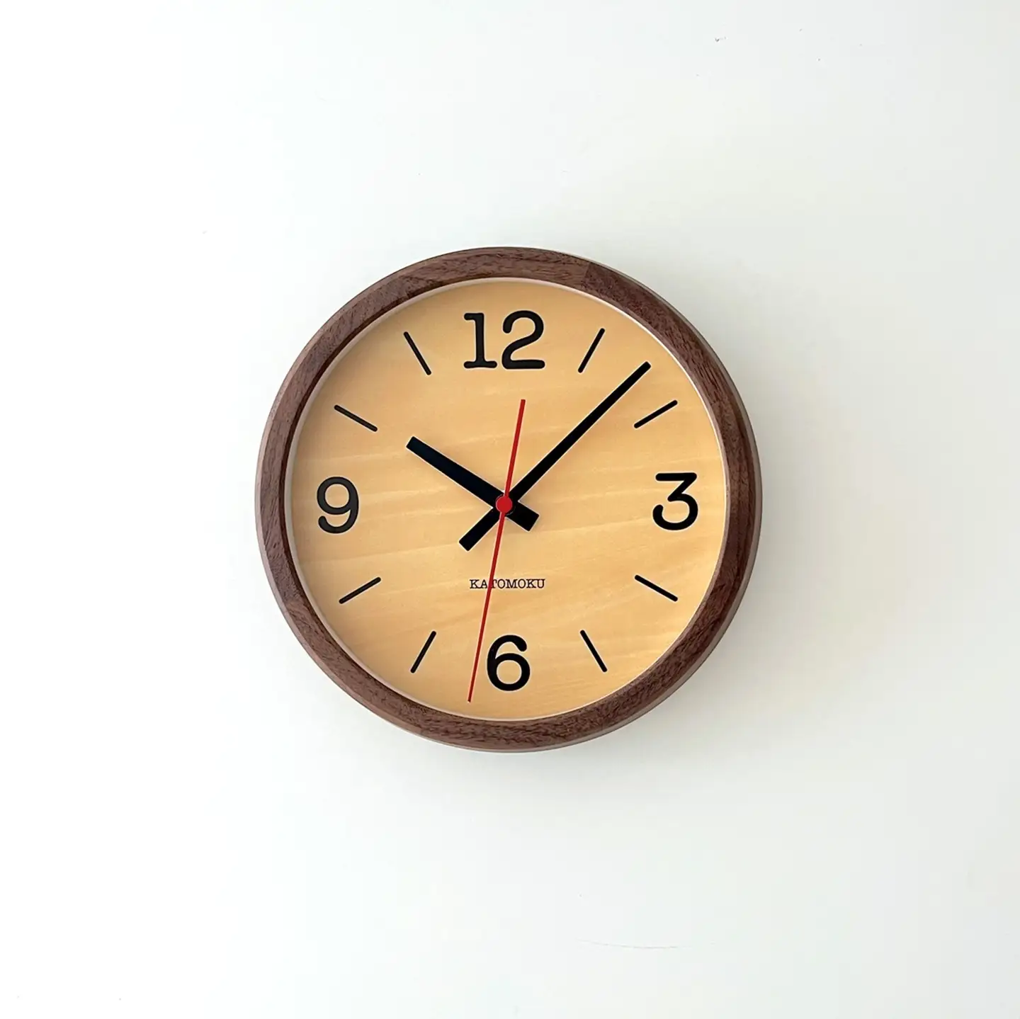 KATOMOKU muku clock 木製掛け時計（ウォールナット）km-136WA