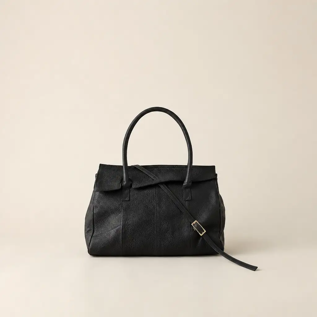 OBI（革のカシミヤ 郡上市産 明宝鹿革バッグ）ブラック