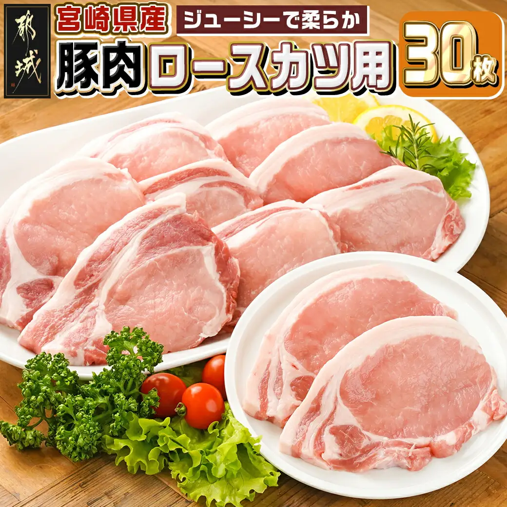 宮崎県産豚肉ロースカツ用30枚〔18-M601〕_(都城市) 宮崎県産豚肉 ロースカツ用 100g×30枚 とんかつ トンテキ ポークステーキ