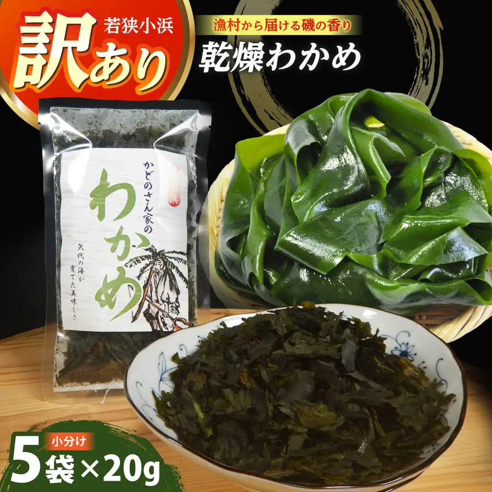 【訳あり】【天然・養殖】漁師が育てた 乾燥わかめ 5袋 小浜市 / 釣り船・民宿かどの [BFBG006]