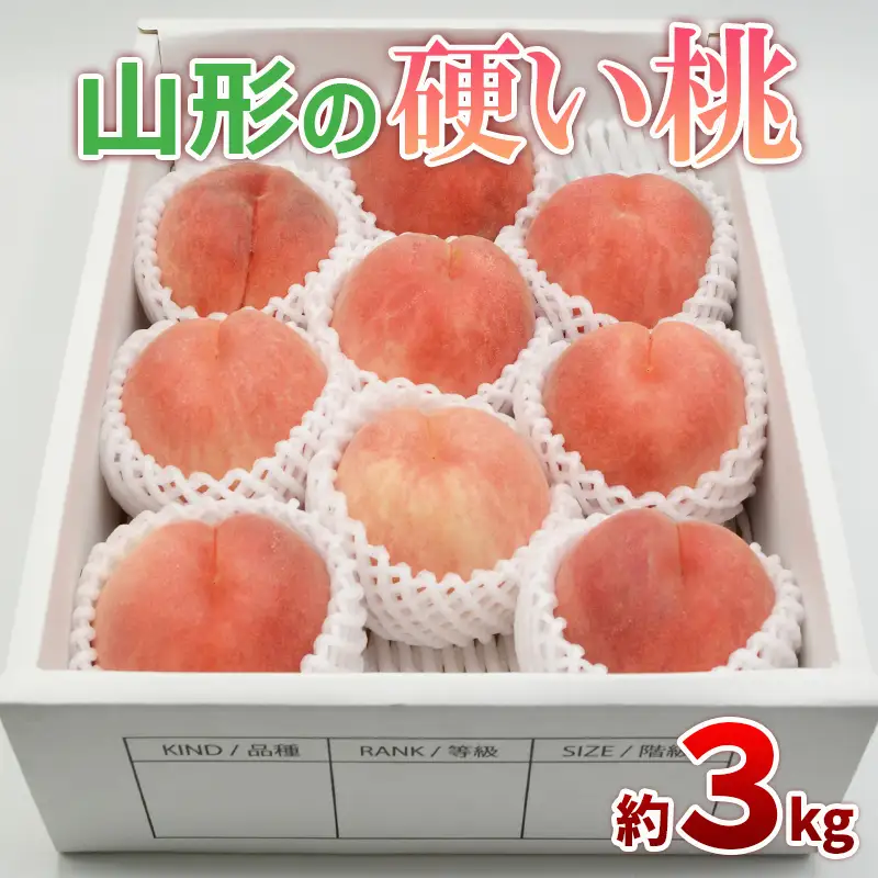 山形の硬い桃 秀品 約3kg(5～13玉) [固い桃] 【令和8年産先行予約】FS25-633 くだもの 果物 フルーツ 山形 山形県 山形市 2026年産