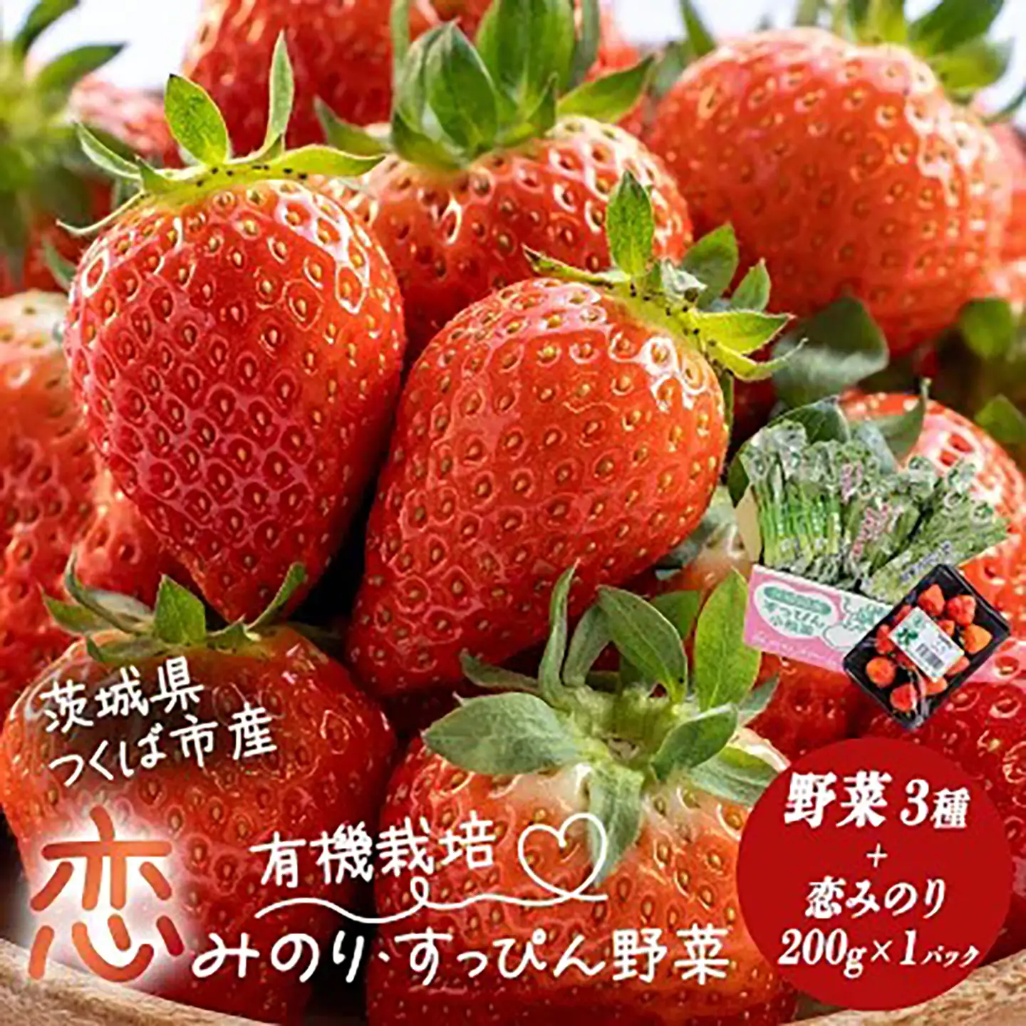 いちご 有機いちご200g・有機野菜セット