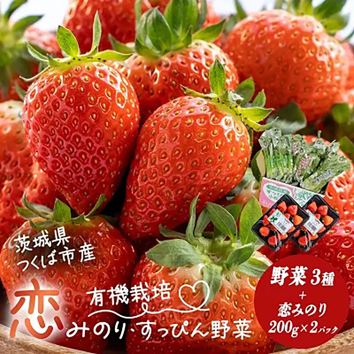 いちご 有機いちご400g・有機野菜セットB
