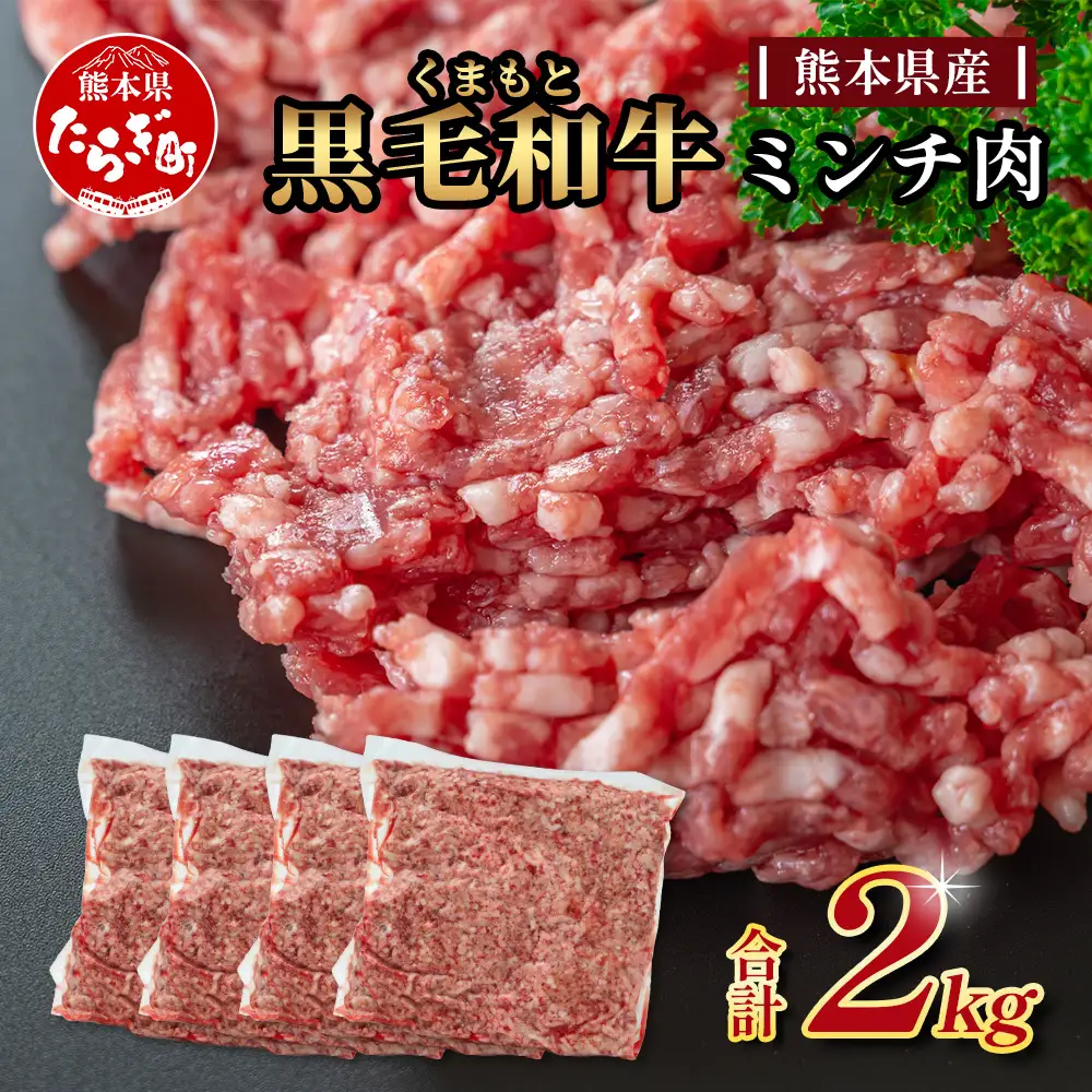 熊本県産 くまもと黒毛和牛 ミンチ 2kg (500g ×4) 113-0505