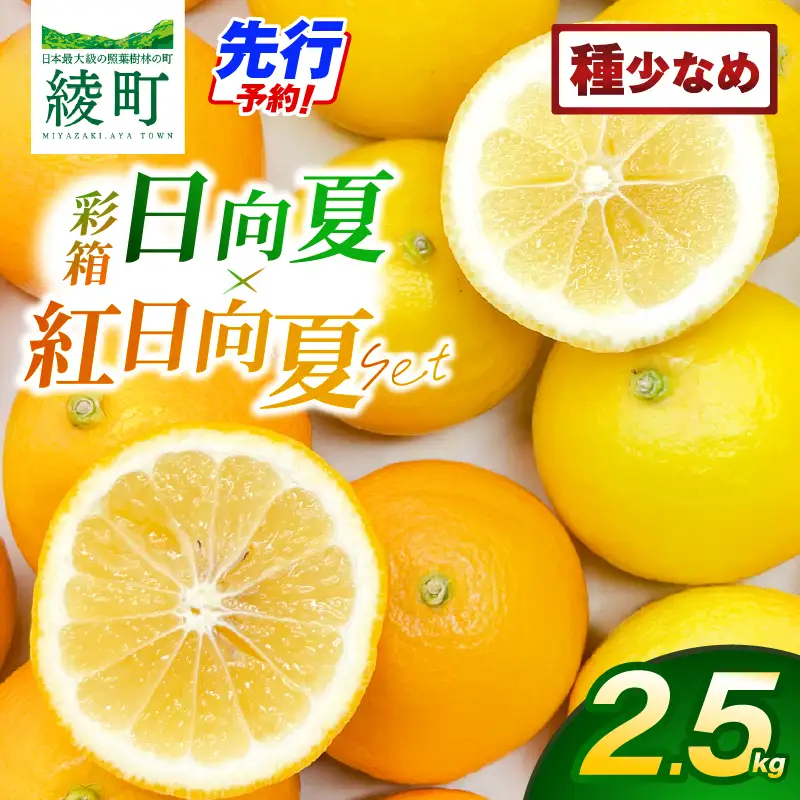 【先行予約】紅日向夏と日向夏の彩り箱 2.5kg 果物 フルーツ くだもの 柑橘 種少なめ フルーツサンド おやつ スイーツ デザート ジャム おすすめ ギフト 贈り物 贈答 プレゼント おすそ分け お返し 宮崎県 綾町 送料無料【JA綾町】_A0114-2451