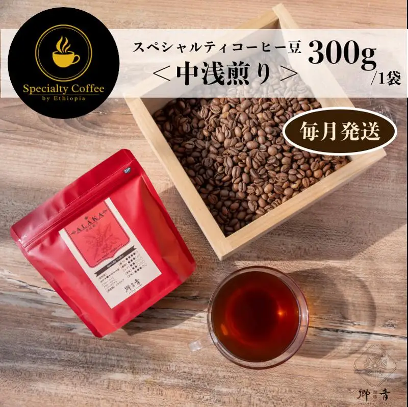 スペシャルティコーヒー焙煎豆 中浅煎り 300g 定期便 全12回 12か月【毎月配送コース】