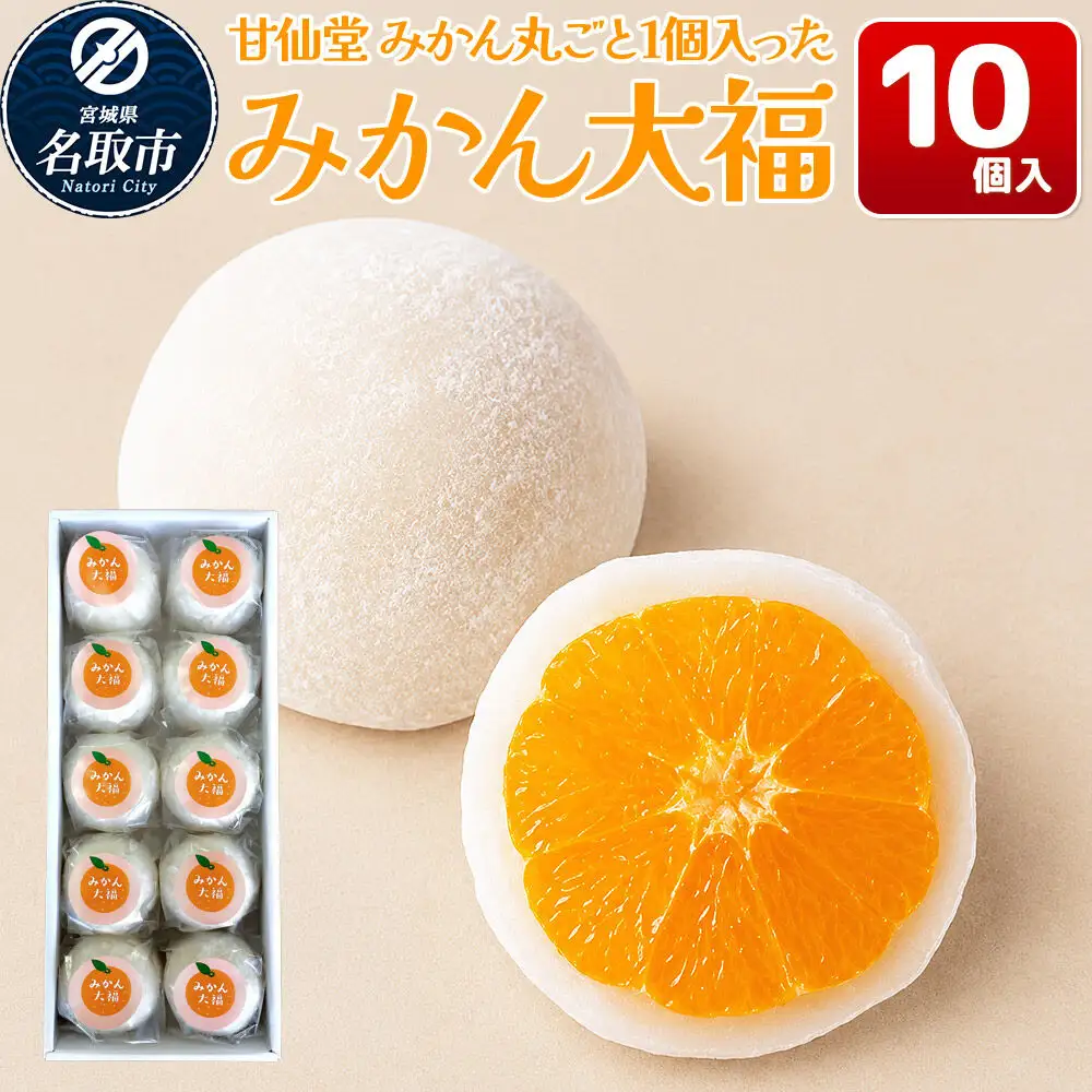 和菓子 甘仙堂 みかん丸ごと1個入った みかん大福 10個入り 大福 和菓子 スイーツ