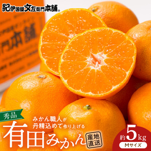 【2026年先行予約】ブランド有田みかん【Ｍ】秀品5kg 薄皮で甘い美味しいみかん（お届け日指定不可）_V7436