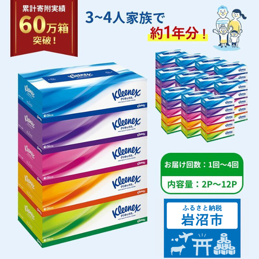ボックスティッシュ クリネックス 60箱入 ティッシュペーパー