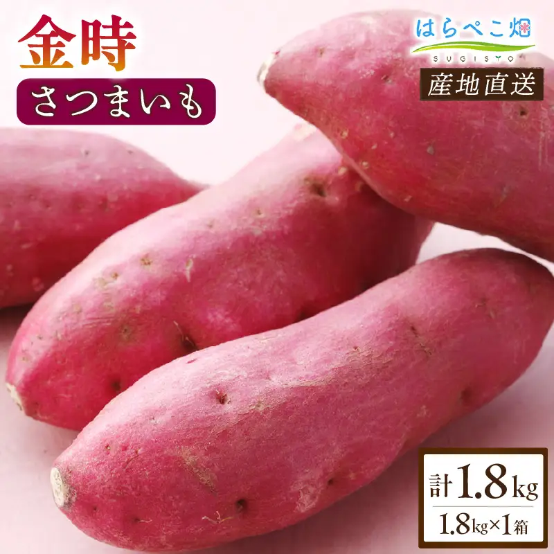 【ホックホク食感の優しい甘み】さつまいも金時 1.8kg 1箱・H060