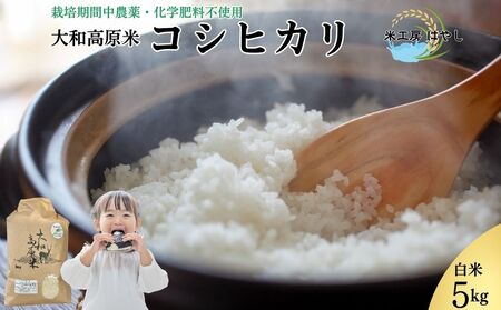 ＜先行予約＞令和7年宇陀市産 コシヒカリ白米 5kg 栽培期間中無農薬・無化学肥料米 11月上旬～出荷予定 / ふるさと納税 米 こめ お米 精米済 ブランド 美味しい 人気 おすすめ 送料無料 奈良県 宇陀市 米工房はやし