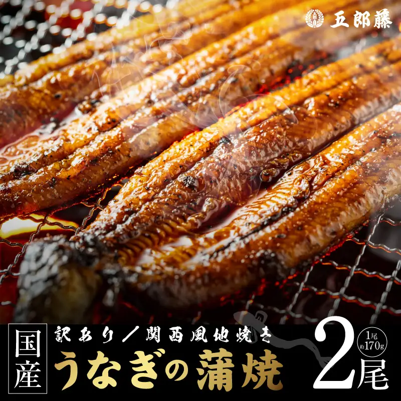 【訳あり】老舗「五郎藤」関西風地焼き 国産有頭旨鰻 170g前後×2尾