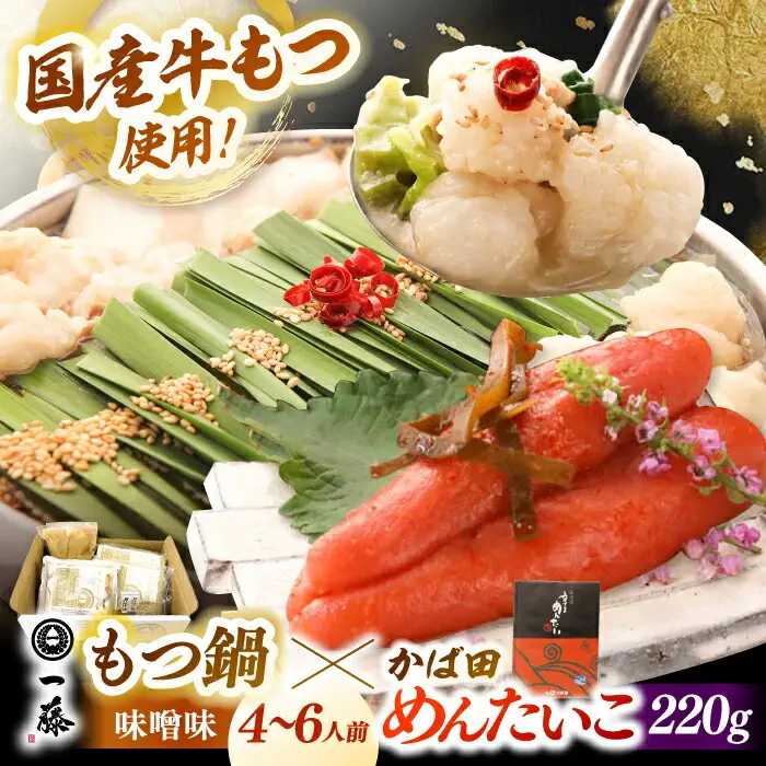 もつ鍋 一藤 味噌味 4-6人前 辛子明太子付 [ABDZ006] もつ鍋