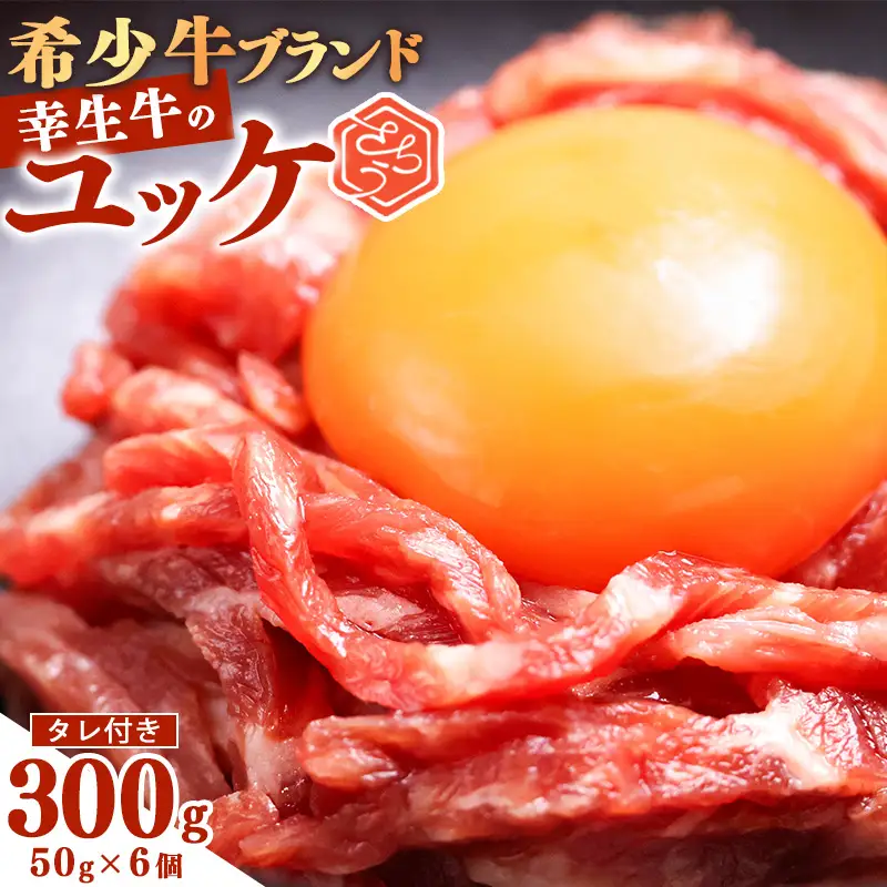 【30営業日以内配送】幸生牛 ユッケ 300g（50g×6個) タレ付 ユッケ 肉 牛肉 生食 希少 山形 《幸せを運ぶ牛》 024-D-YL043