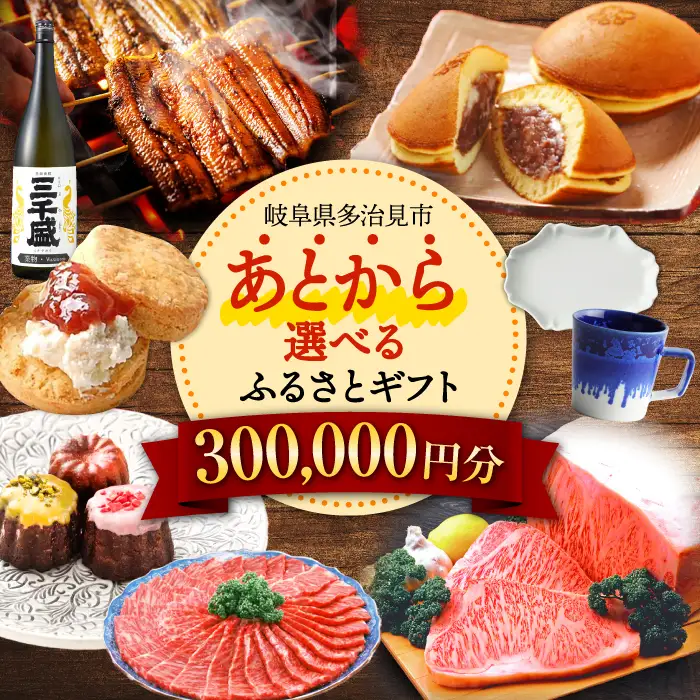 【あとから選べる】 岐阜県多治見市ふるさとギフト 30万円分  飛騨牛 日本酒 スイーツ 美濃焼 あとから ギフト[TDA032]