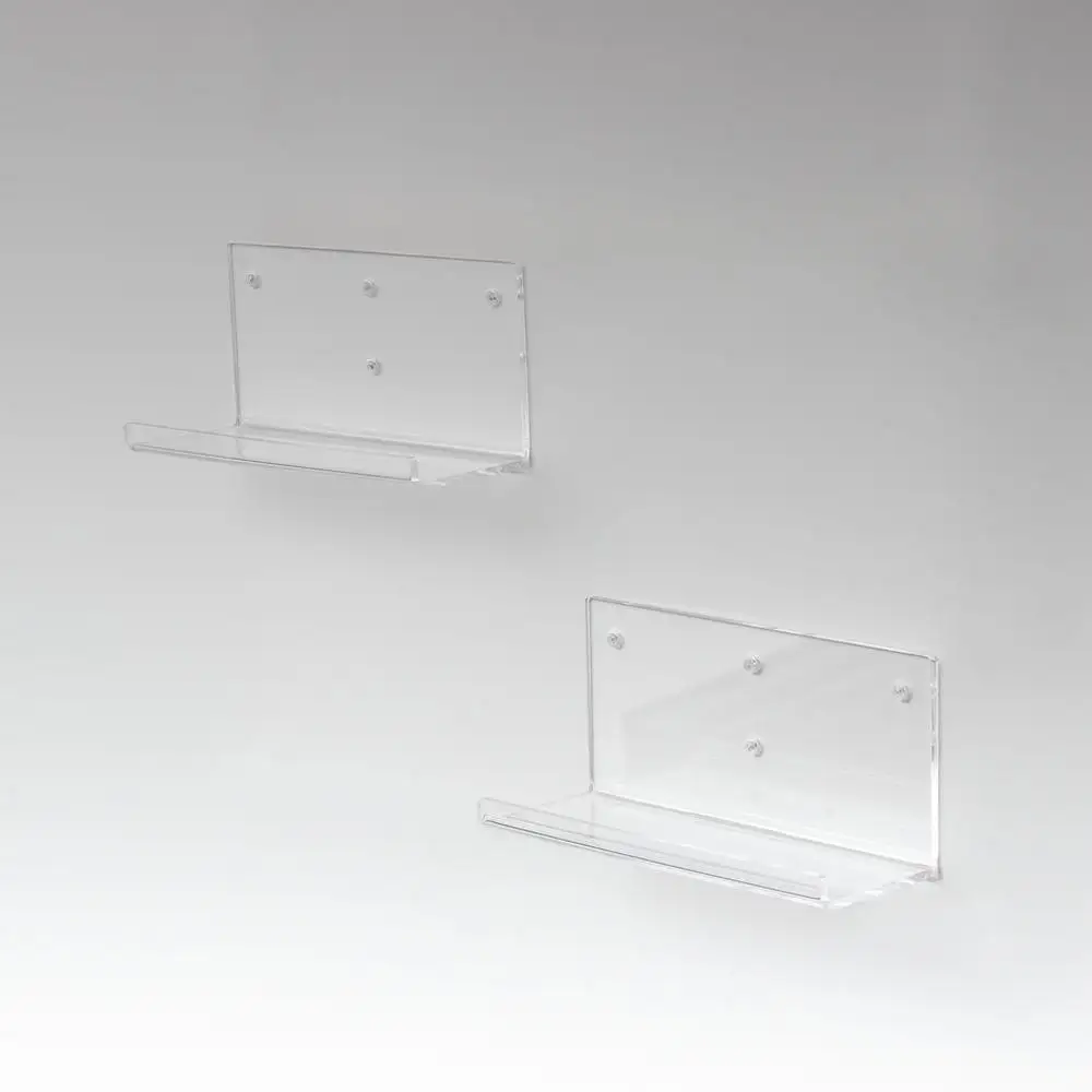 アクリリック ウォールシェルフ Ｗ38深型(2個組) 約幅38×奥行14×高さ18cm(1ヶ) 棚 ピン止め 賃貸 工具不要 アクリリック ウォールシェルフ AKU1023206