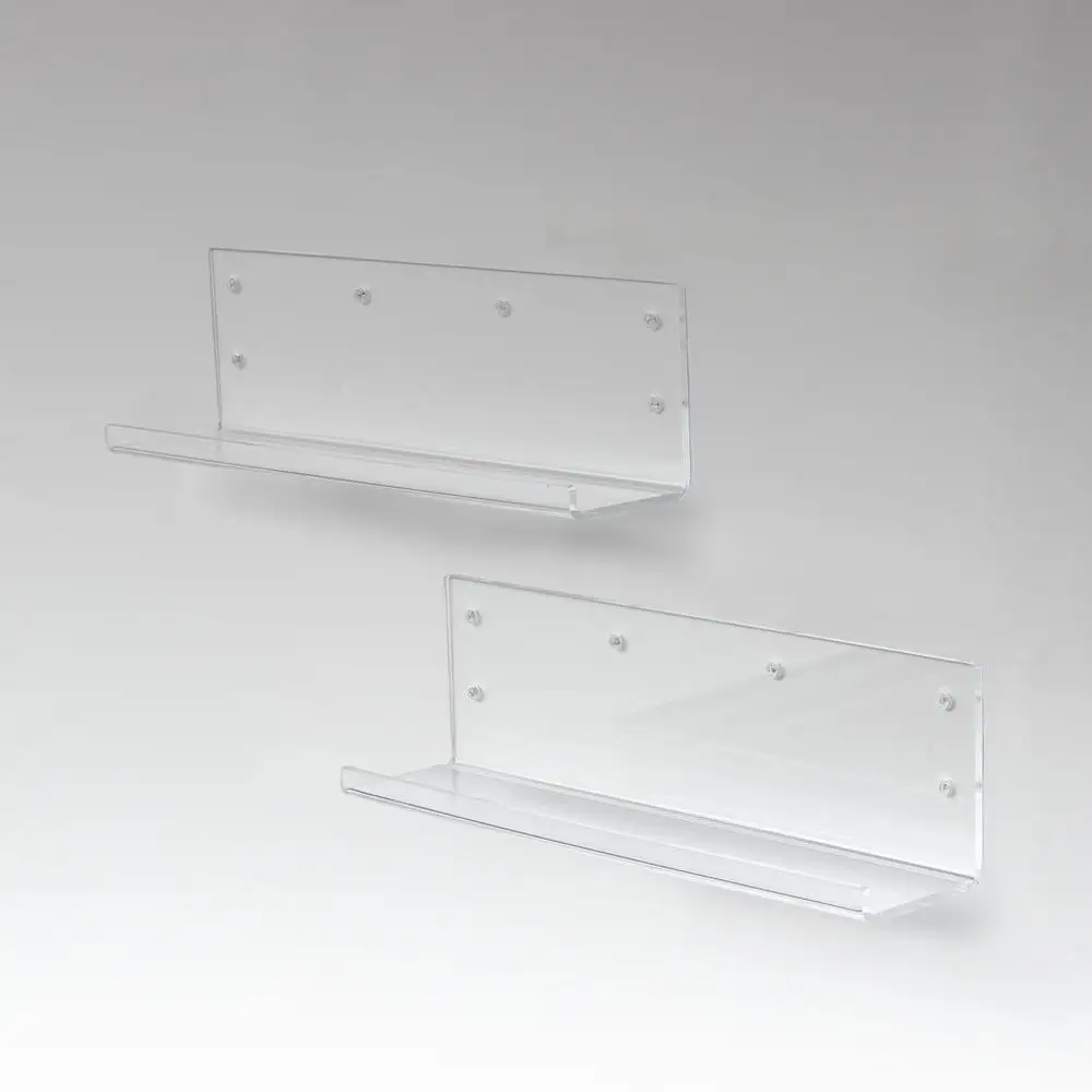 アクリリック ウォールシェルフ Ｗ60深型(2個組) 約幅60×奥行14×高さ18cm(1ヶ) 棚 ピン止め 賃貸 工具不要 壁掛け 飾り棚アクリリック ウォールシェルフ AKU1023207