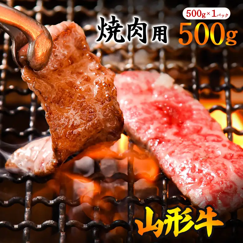 【30営業日以内配送】《焼肉店を直営する精肉工場からお届け》黒毛和牛「山形牛」焼肉用（肩・モモ・バラ お任せ）500g（500g×1パック）　019-D-YL046