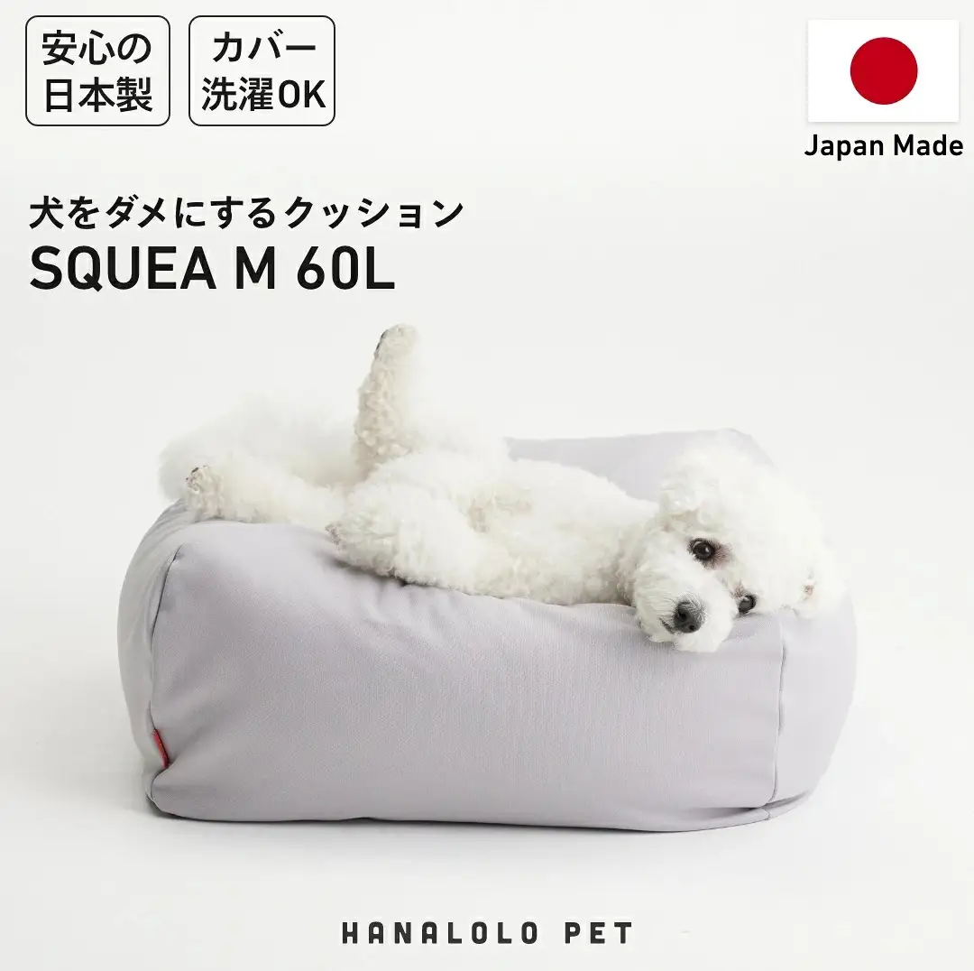 クッション ビーズクッション ハナロロ ペットクッション Mカバー付 60L アッシュグレー