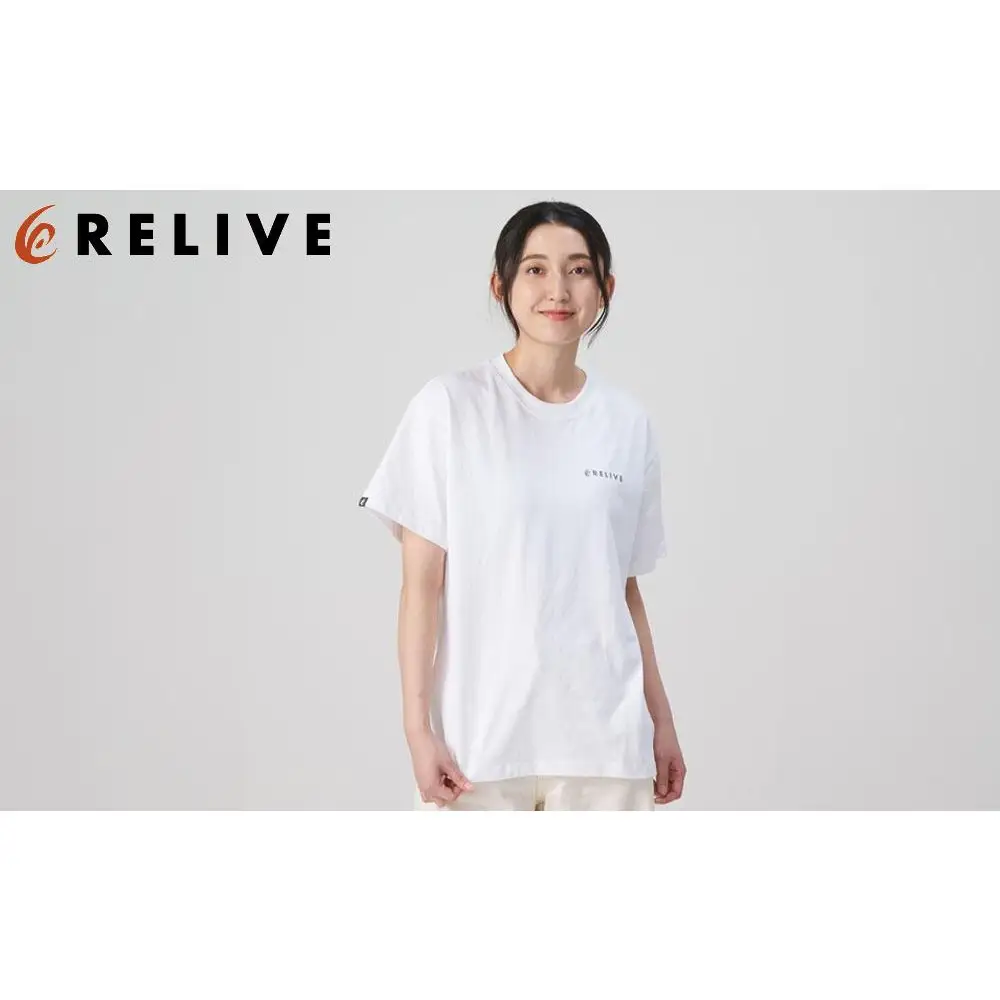 【数量限定】リライブシャツプレミアム/コットン/ロゴ有/ホワイト（Lサイズ）【ファッション 服 Tシャツ カットソー 衣料 トップス 人気 女 男 スポーツ ゴルフ ウェア アウトドア 仙台市 リラックス カジュアル シンプル トレンド 春 夏 秋 冬 メンズ レディース ユニセックス】