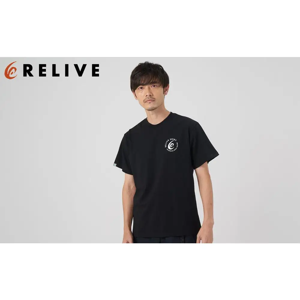 【数量限定】リライブシャツプレミアム/コットン/ロゴ有/ブラック（LLサイズ）