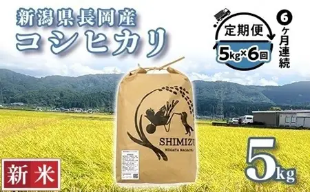 N5-8S056【6ヶ月連続お届け】新潟県長岡産コシヒカリ5kg