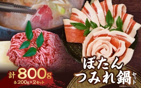 【7営業日以内発送】ぼたんつみれ鍋セット ／ 猪 イノシシ いのしし 猪肉 ジビエ スライス ミンチ 長崎県 長崎市