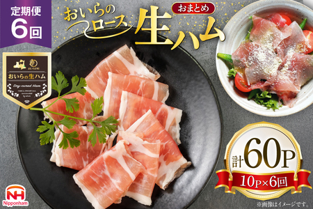 生ハム 6回 定期便 おいらの生ハム ロース 27g 計60p セット
