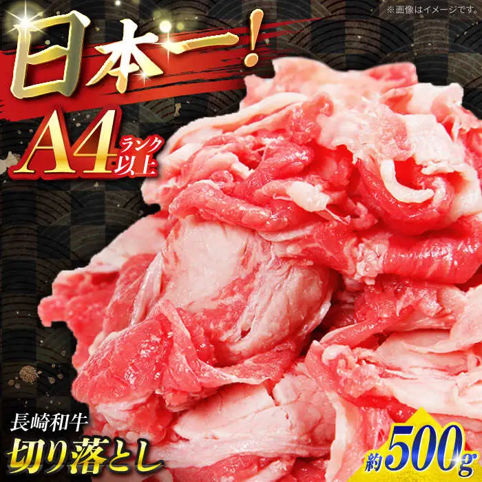 【A4ランク以上】長崎和牛 切り落とし 500g / 和牛 国産 牛肉 にく きりおとし 真空 / 南島原市 / ミカド観光センター[SEC003]