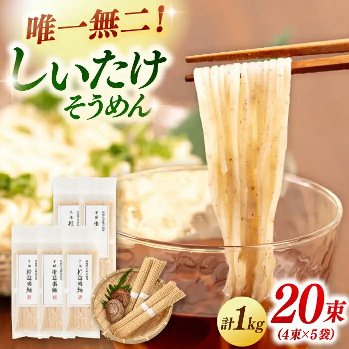 【お中元対象】しいたけ素麺 20束 桂川町/オドラ株式会社 [ADBA008] そうめん 素麺 そうめん 素麺 そうめん 素麺 そうめん 素麺 九州