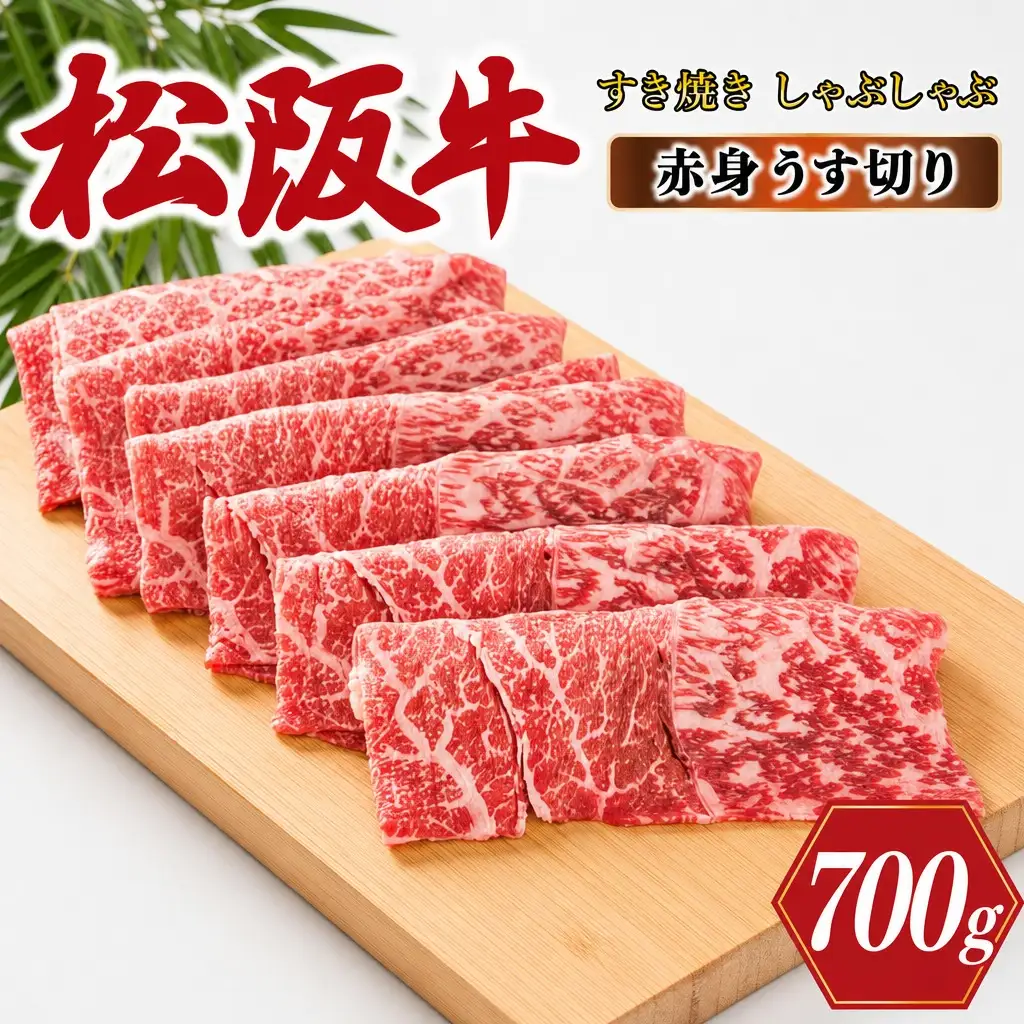 多気郡産 松阪牛 すき焼き しゃぶしゃぶ うす切り 700g 肉 牛 牛肉 和牛 ブランド牛 高級 国産 霜降り 冷凍 ふるさと 人気 すき焼き モモ ウデ MM2