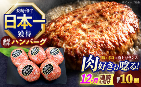 【12回定期便】長崎和牛ハンバーグ 10個[OCE070]