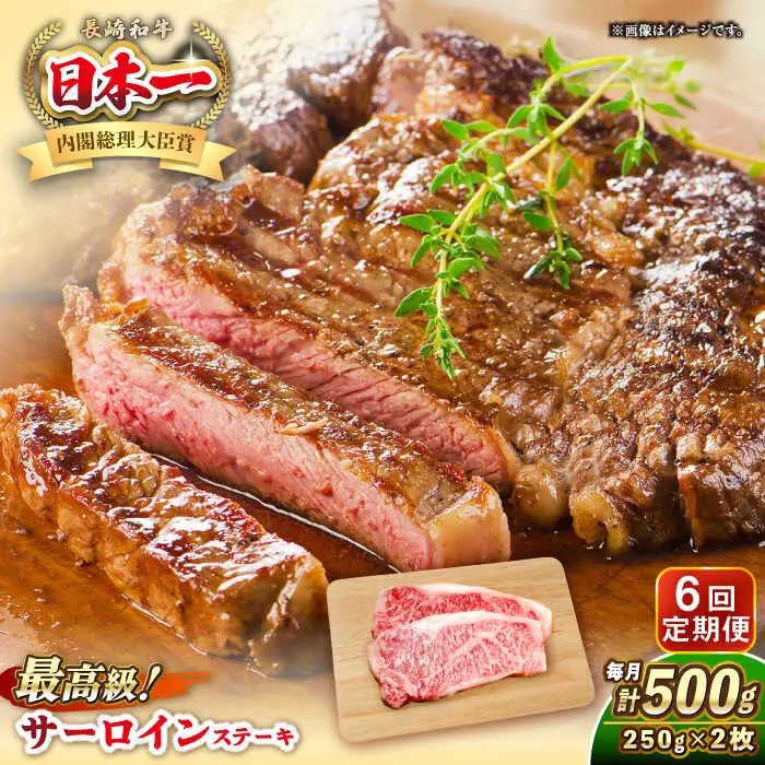 【全6回定期便】長崎和牛 サーロイン ステーキ 250g×2 《壱岐市》【KRAZY MEAT】 A5 A4 冷凍 和牛 肉 牛肉 BBQ [JER122]