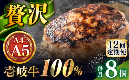 【全12回定期便】壱岐牛100％ プレミアムハンバーグ 150g×8 《壱岐市》【KRAZY MEAT】 A5 A4 冷凍 和牛 肉 牛肉 BBQ ハンバーグ 贈答品[JER163] 九州