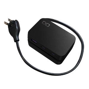 CIO 電源タップ (ケーブル＆収納付き)＋USB充電器 Polaris CUBE Built in CABLE ブラック [2197]