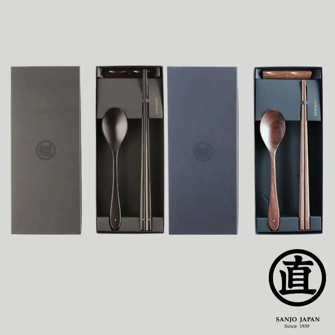 箸 スプーンセット[sweet morning] 黒檀・紫檀セット 箸 スプーン ギフト プレゼント 木製 三条市 燕三条 [マルナオ] 【070S021】