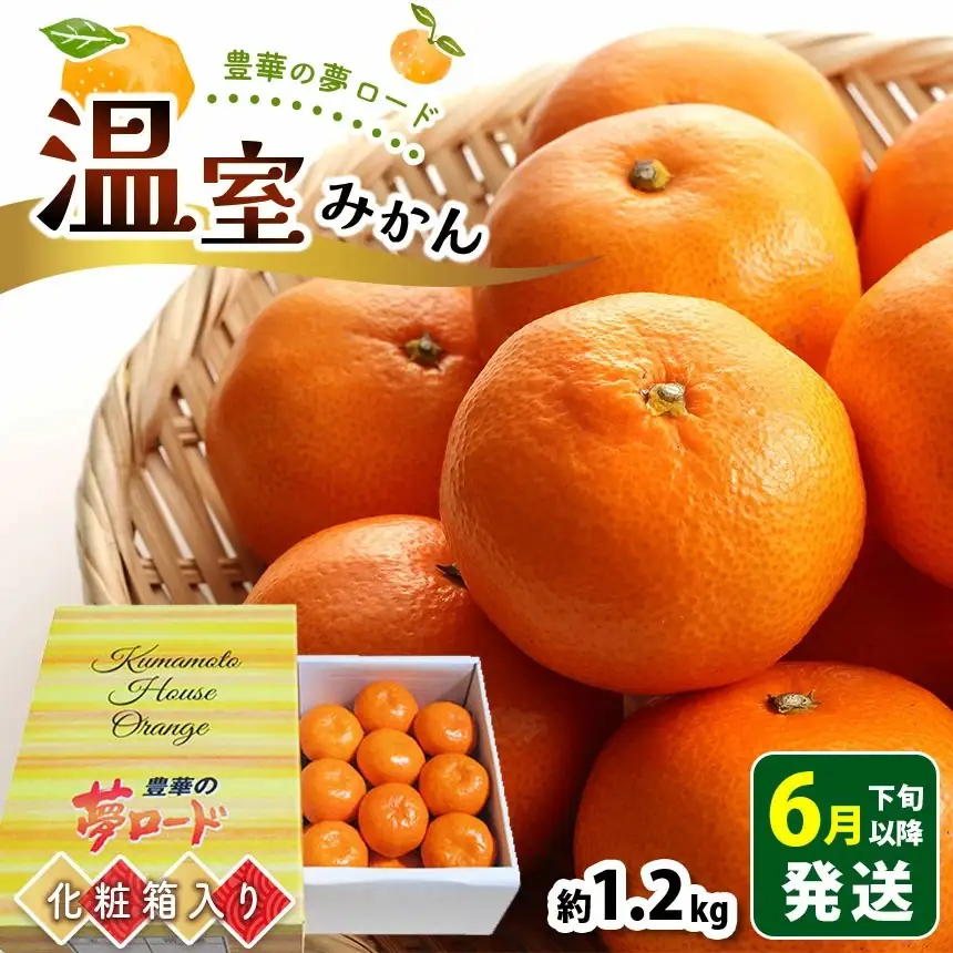 温室みかん 約1.2kg 化粧箱入り 豊華の夢ロード