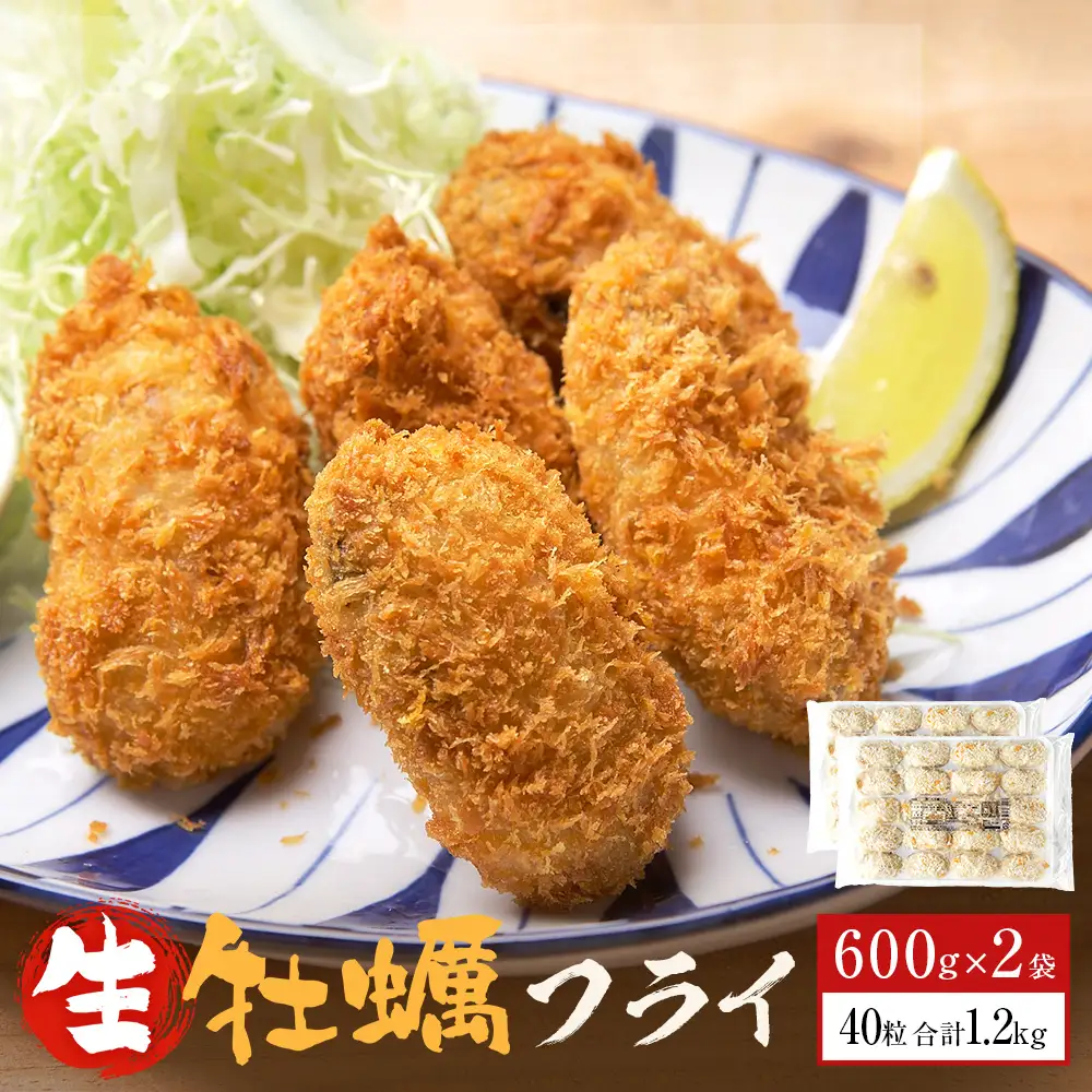 三陸産カキフライ 600g（20粒入）×2パックセット 冷凍 牡蠣 かき 大粒 海鮮 貝 揚げ物 オイスター おかず おつまみ 美味しい サクサク