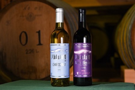 月山山麓 赤 白 ワイン 720ml×2本 バレルブレンディッド シャルドネヴィンテージ 飲み比べ 赤ワイン 白ワイン 酒 山形 　018-E-CK012