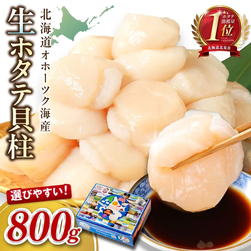 【2026年8月発送】北海道オホーツク海産 ホタテ貝柱 800g 生食用 ( 海鮮 魚介 魚介類 貝 貝類 帆立 ほたて お刺身 刺身 貝柱 海鮮丼 帆立貝柱 ホタテ )【037-0016】