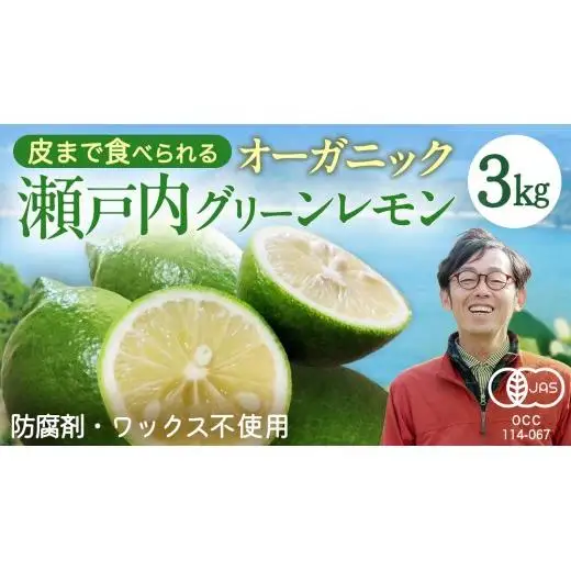 瀬戸内 オーガニック グリーンレモン 3kg【2026年10月以降発送】