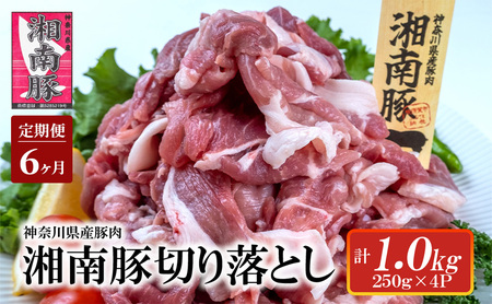 【6ヵ月定期便】湘南豚 切り落し 1.0kg 小分け 250g × 4P 6か月 冷凍 豚【神奈川 藤沢】