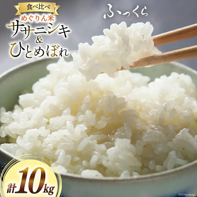 米 めぐりん米 ( 白米 食べ比べ ) ひとめぼれ ササニシキ 各5kg 計10kg