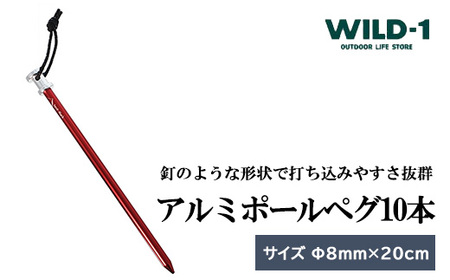 アルミポールペグ 10本 | tent-Mark DESIGNS テンマクデザイン WILD-1 ワイルドワン キャンプ アウトドアギア テント バーベキュー BBQ ソロキャンプ グランピング イベント
