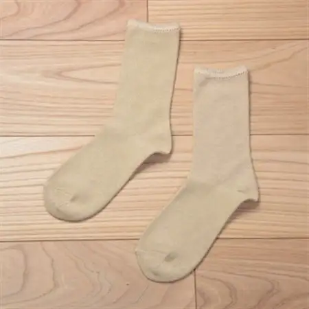 裏返しオーガニックコットンソックス(杢ベージュ)1足/NSGK22-06_装飾品・工芸品  服飾小物 _【1447248】