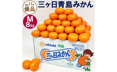 三ヶ日青島みかん【優品】Mサイズ8kg (72個前後) ミカン 果物 くだもの フルーツ 甘い 静岡 浜松市【配送不可：北海道・沖縄・離島】